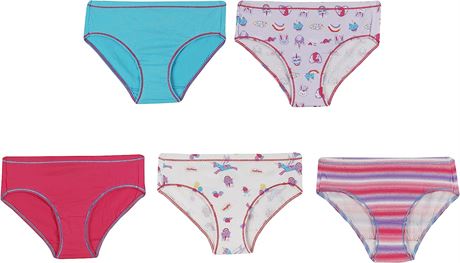 Hanes Ultimate Girls' Cotton Stretch Panties, 5-Pack, Multicolors Mix, Size 8