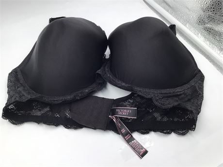 Victoria's Secret Push-Up Bra, 36DD, Black/Lace