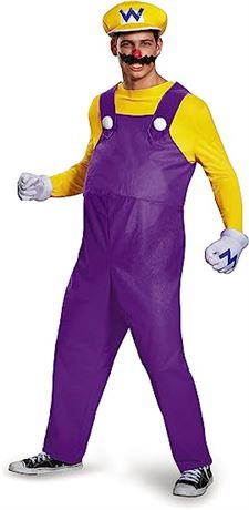 Disguise Men's Super Mario Wario Deluxe Costume, X-Lg