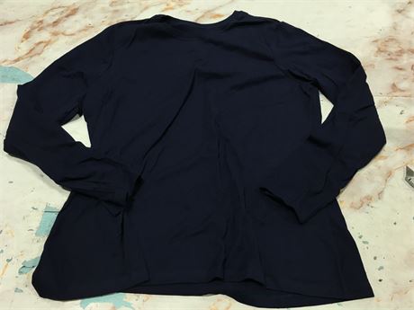 Hanes Navy Long Sleeved Shirt, Large