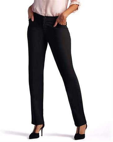 Lee Women's Relaxed Fit All Day Straight Leg Pant, 12M, Black