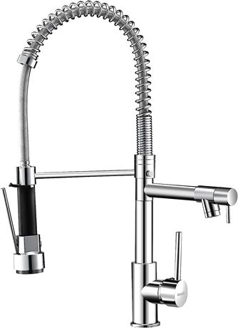 Totopia Stainless Steel Kitchen Faucet With Sprayer, Brushed Nickel