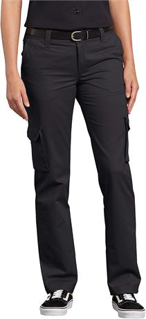 Dickies Women's Relaxed Fit Cargo Pants, 4R, Black