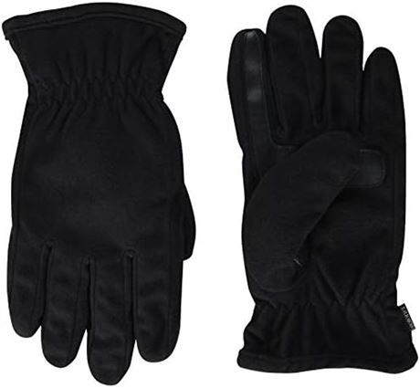 Isotoner Men's Fleece Gloves, Medium, Black