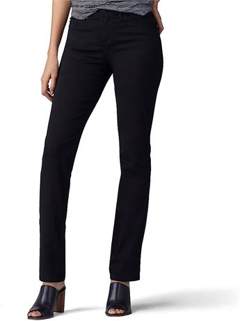 Lee Women's Flex Motion Regular Fit Straight Leg Jean - Black - 6