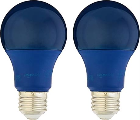 Amazon Basics 60-Watt, Non-Dimmable, A19 LED Light Bulbs Purple, 2-Pack