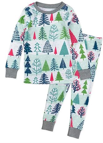 HonestBaby Organic Cotton Holiday Pajamas, Toddler 2-Piece, 3T