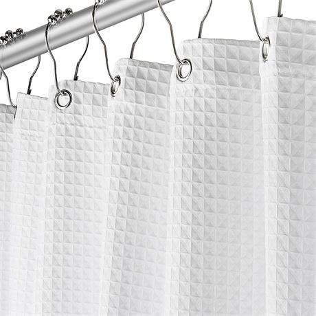 Creative Scents Fabric White Shower Curtain for Bathroom , 72" x 72"