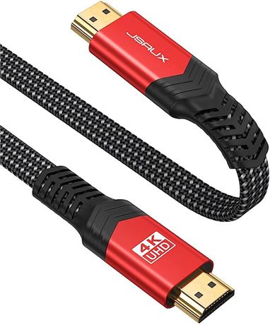 JSAUX 4K HDMI Cable 6.6ft, 2-Pack, Black/Red