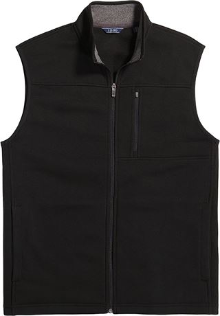 IZOD Men's Advantage Performance Full Zip Sweater Fleece Vest, XL, Black