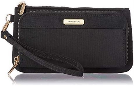 Travelon Women's RFID Blocking Phone Clutch Wallet, Black