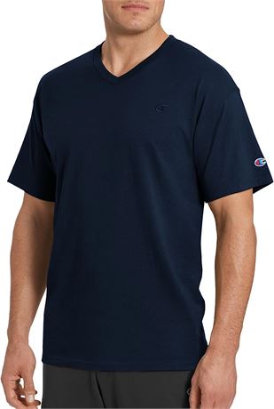 Champion Men's Classic Jersey V-Neck Tee - Navy - Small