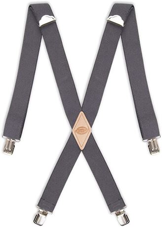 Dickies Men's 1 1/2 inch Solid Straight Clip Adjustable X Back Suspender