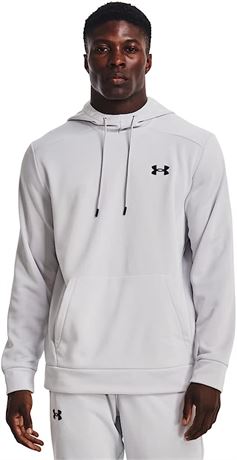 Under Armour Mens ArmourFleece Hoodie , (014) Halo Gray / / Black , X-Large