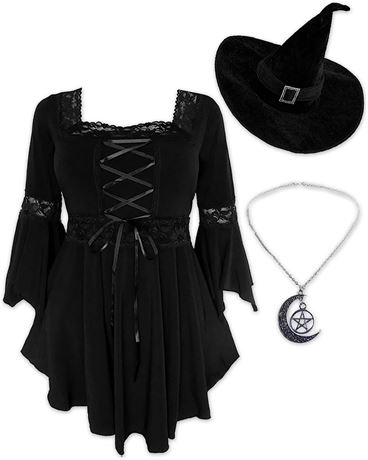 Dare to Wear Witch Costume, Large, Black