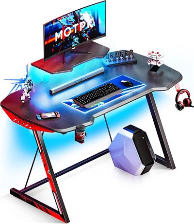 MOTPK Gaming Desk with LED Lights