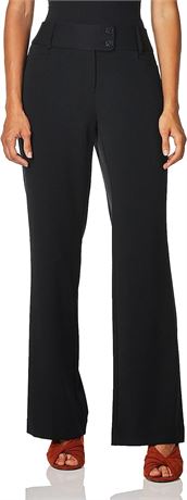 Rafaella womens Curvy Fit Gabardine Boot Leg Dress Pants, Black, 16 US