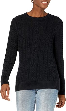 Amazon Essentials Women's Fisherman Cable Long-Sleeve Crewneck Sweater Medium