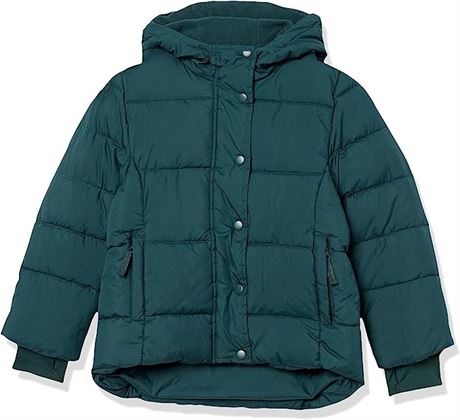 Amazon Essentials Childrens' Heavyweight Hooded Puffer Jacket, Sm(6-7)