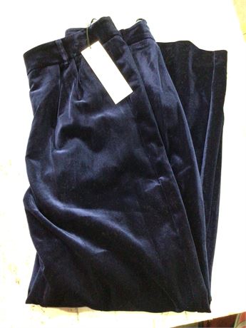 River Island Wide-Leg Velvet Pants for Women, Size 14 UK, Navy