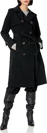 London Fog Women's 3/4 Length Double-Breasted Trench Coat with Belt, 3X-Lg