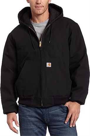 Carhartt Men's Loose Fit Firm Duck Insulated Flannel-Lined Active Jacket, Med