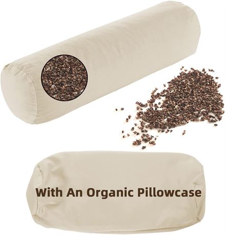 Lofe Buckwheat Cylinder Neck Pillow - Adjustable Bolster Pillow(17x6)