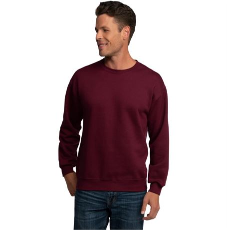 Fruit of the Loom Men's EverSoft Fleece Crew Sweatshirt, Maroon, Medium