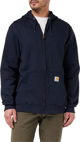 Carhartt Men's Loose Fit Midweight Full-Zip Sweatshirt, 2XL, Navy