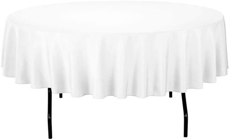 Craft And Party Premium Polyester Tablecloth - 90" Round White