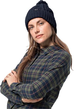 Jack Wolfskin Stormlock Pompom Beanie, One Size, Navy