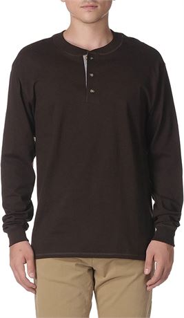 Hanes Men's T-Shirts, Men's BeefyT Henley, Medium