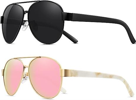 AWGSEE Aviator Sunglasses for Women Sun glasses Mirrored Lens