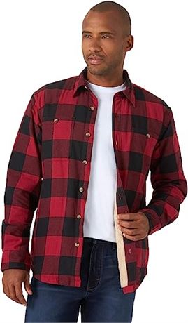 Wrangler Authentics Men's Long Sleeve Sherpa Lined Shirt Jacket, Sm