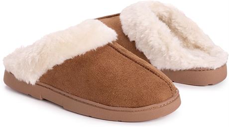 MUK LUKS Women's Polysuede Clog, Caramel, Small (5-6)