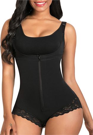 ShaperX Women's Tummy Control Body Shaper, One Piece, 3XL, Black