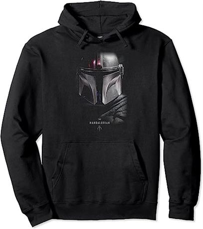 Star Wars The Mandalorian Dark Portrait Pullover Hoodie, Yoth Lg