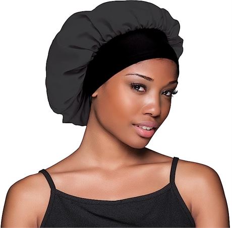 Evolve Satin Wide Edge Bonnet, Black