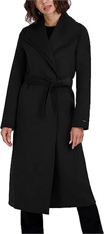 TAHARI Women's Maxi Double Face Wool Blend Wrap Coat, Lg