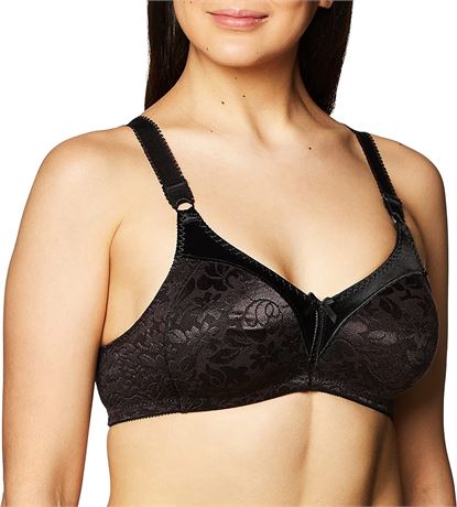 Bali Double Support Wireless Bra, 38B, Black