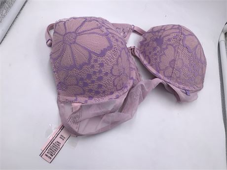 Victoria's Secret Push-Up Bra, 34C, Lavender/Lace