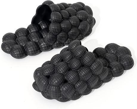 Mukinrch Massage Bubble Slides Slippers, Size 11/12, Black