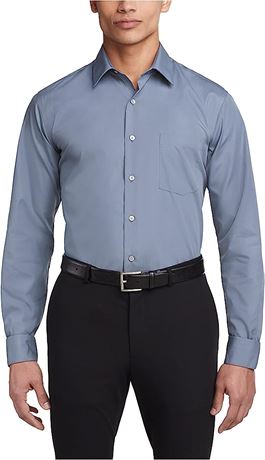 Van Heusen Men's Dress Shirt Fitted Poplin Solid, 14 1/2 (32/33)