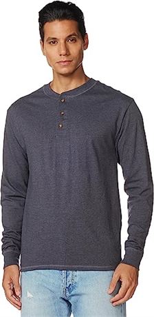 Hanes Men's BeefyT Henley Shirts, Men's Cotton Long Sleeve, X-Lg