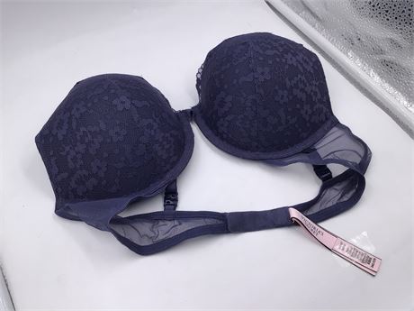 Victoria's Secret Push-Up Bra, 34C, Navy Blue/Lace