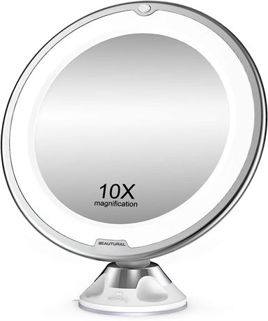 Beautural 10X Magnifying Makeup Mirror with LED Lights