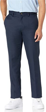 Amazon Essentials Men's Slim-Fit Flat-Front Dress Pant, Navy, 42W x 30L