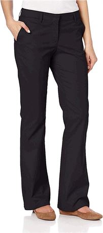 Dickies Women's Slim Fit Boot Cut Leg Twill Pant, Black, 6-Short