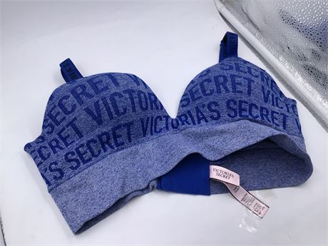 Victoria's Secret Sports Bra, Small, Dark & Light Blue/VS Logo