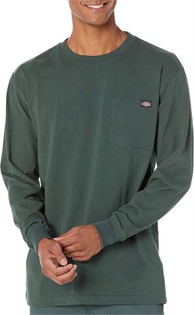 Dickies Men's Big & Tall Long Sleeve Crew Neck T-Shirt, Medium, Hunter Green